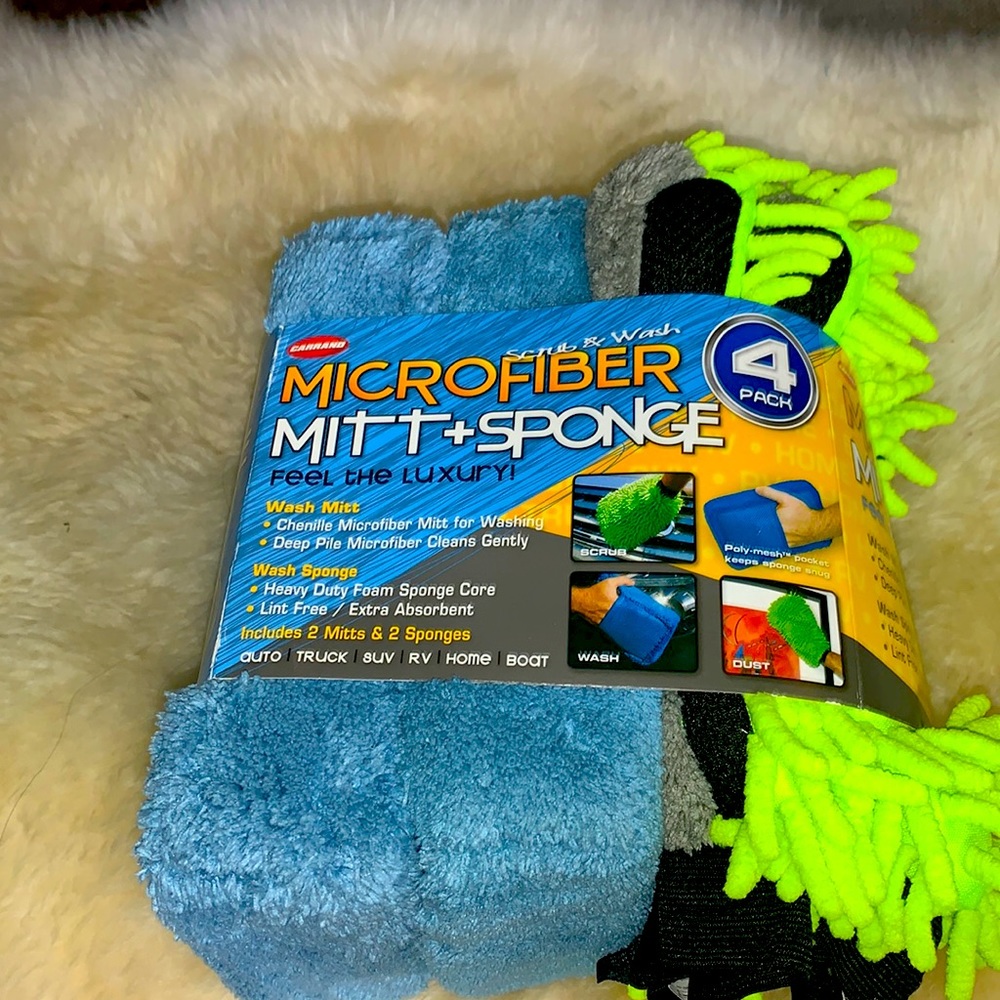 Microfiber mitt + sponge